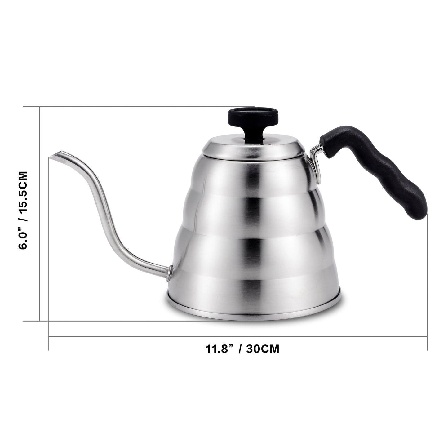 40oz/1.2L Stainless Steel Coffee Kettle with Thermometer, Gooseneck Thin Spout for Hand Drip Pour Over Coffee Tea Pot Teapot